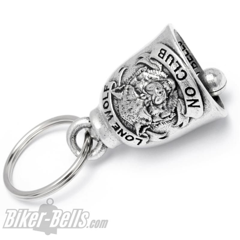 Einsamer Wolf Biker-Bell Lone Wolf No Club Motorrad Glücksglöckchen Ride Bravo Bell